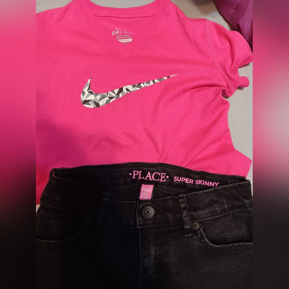 Childrens place jeans with nike top combo